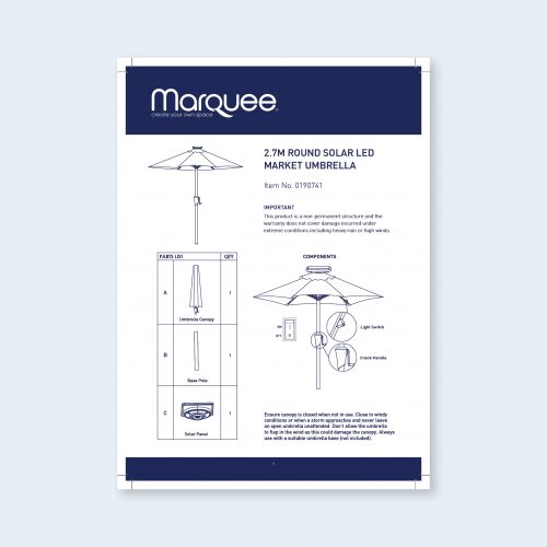 Umbrella Instruction Manual Page